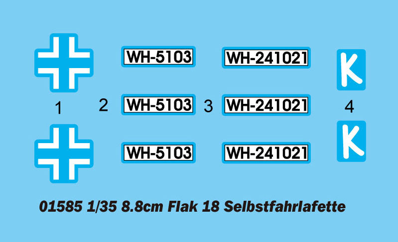 Trombettista, 8,8CM FLAK 18 SELBSTFAHRLAFETTE 1/35